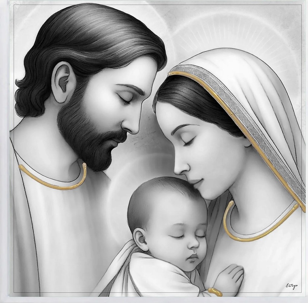 Keretbe festett Szent Család kép 40x40 cm Cikkszám: ES07155803D