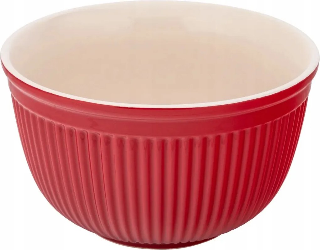 Kerámia konyhai salátás tál piros 22cm 2,5L 1db