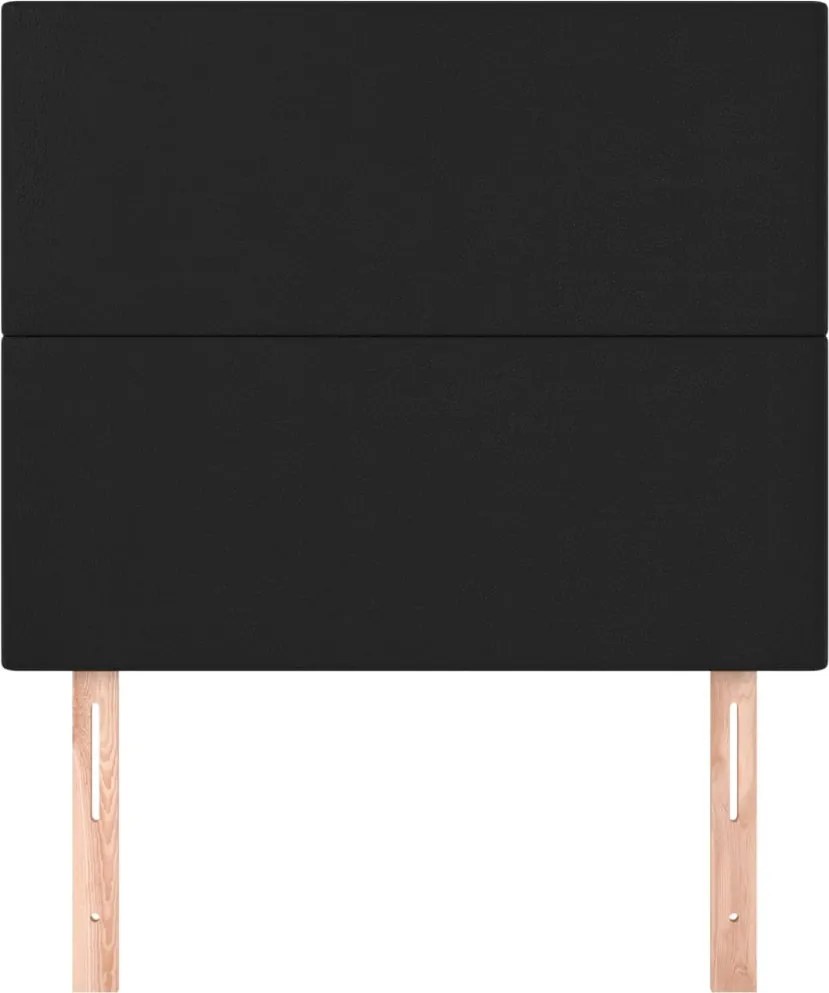 fekete műbőr fejtámla 80x5x118/128 cm