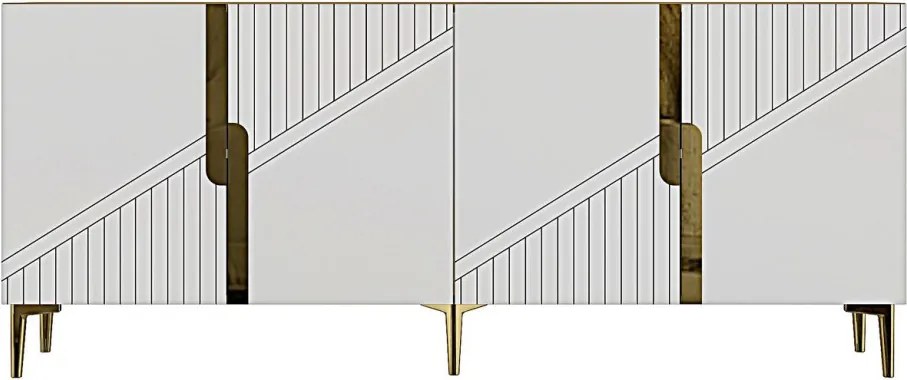 Evva komód, zafír tölgy-fehér, 125 cm – TR555CHM1579