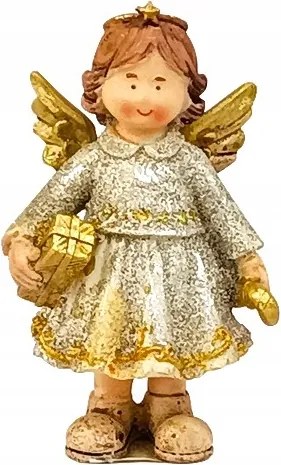 Angyalka Figura Csillámporral 12CM Emlék Ajándék Dekoráció