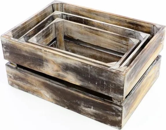 DIVERO Kerti fa tároló doboz VINTAGE 51 x 36 x 23 cm barna