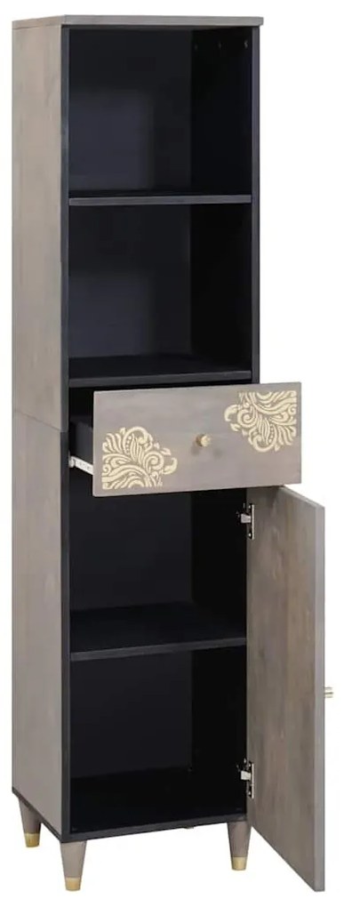 Széf fiókkal Szürke 38 x 33.5 x 160 cm Tömör mangófa