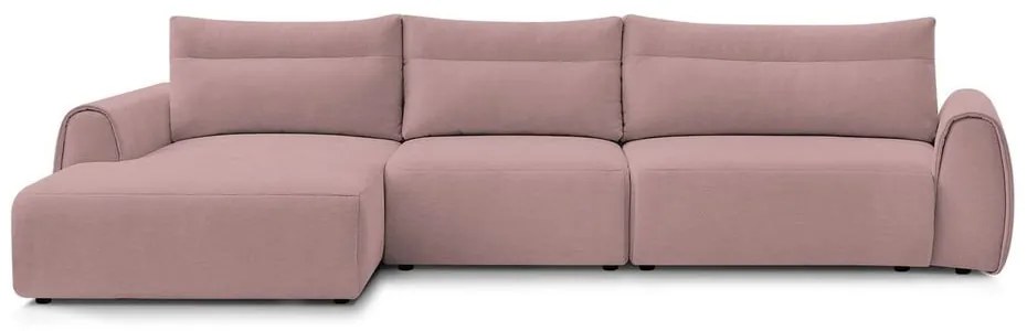Világos rózsaszín sarokkanapé Aden – Bobochic Paris
