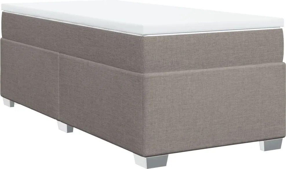 vidaXL tópszínű szövet rugós ágy matraccal 90 x 200 cm