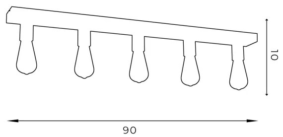 Spotlámpa FILO 5xE27/60W/230V fekete/arany