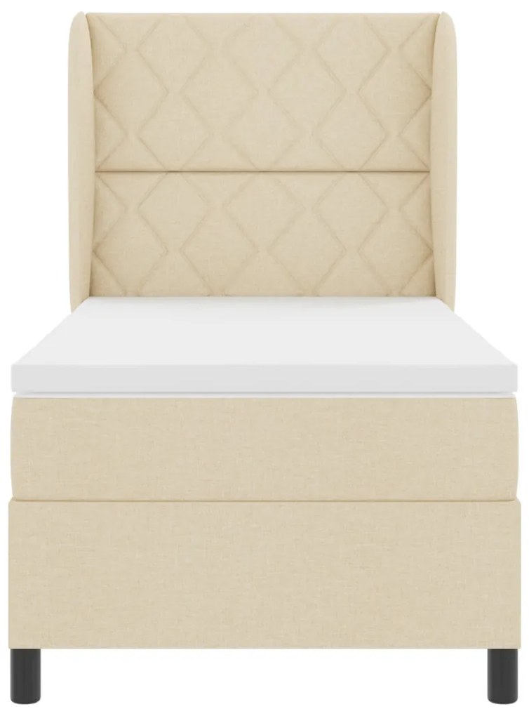 Boxspring Ágy Matrac Készlettel - Krém 100x200 cm Szövet