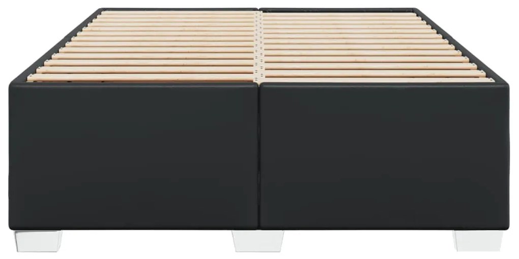 fekete műbőr ágykeret 140x200 cm
