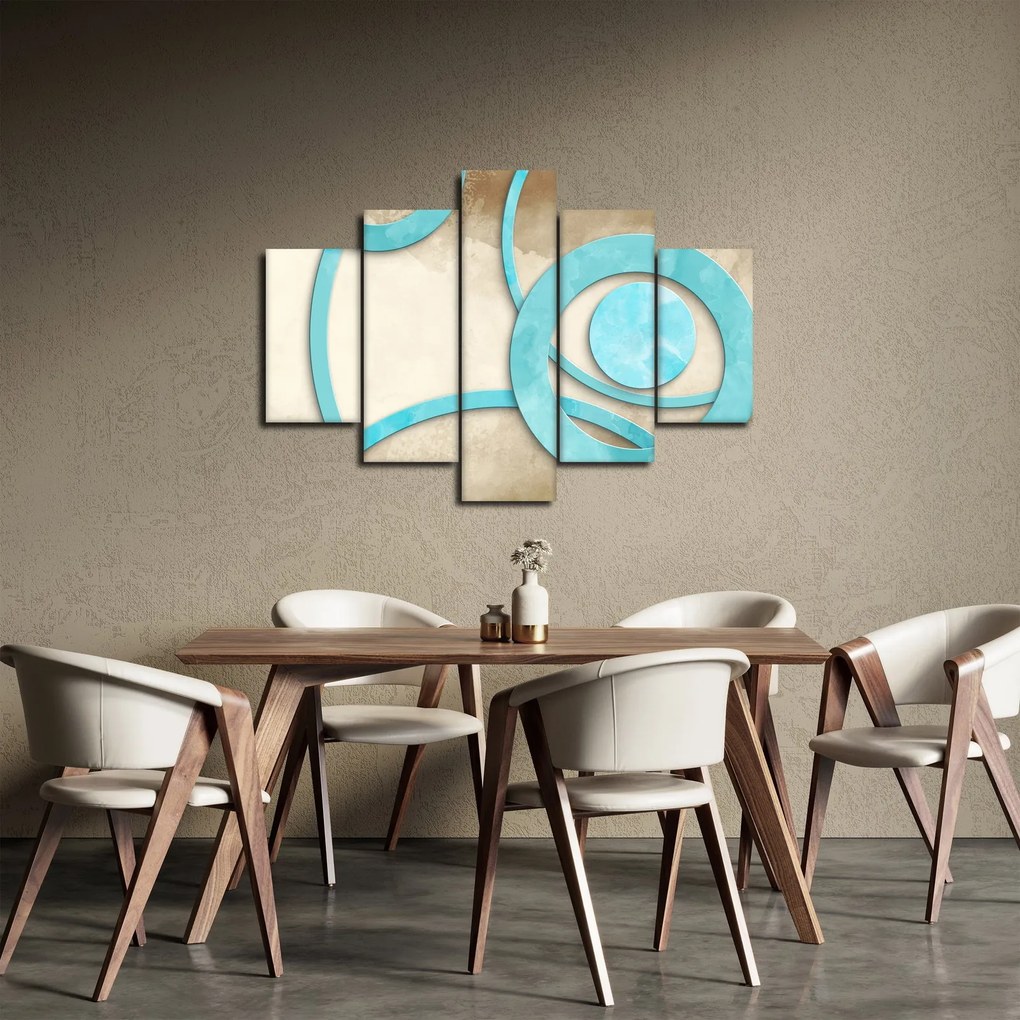 Kép - Kék körök akvarell (150x105 cm)