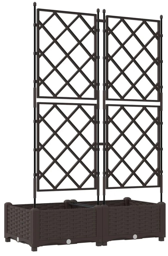 Kert Cserép Trellis-szel 2 db Barna 80x40x125.5 cm