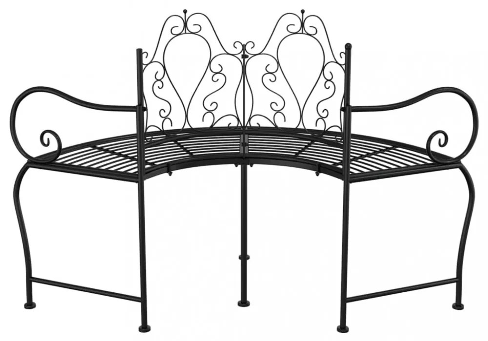 fekete acél fa körüli pad 150 cm