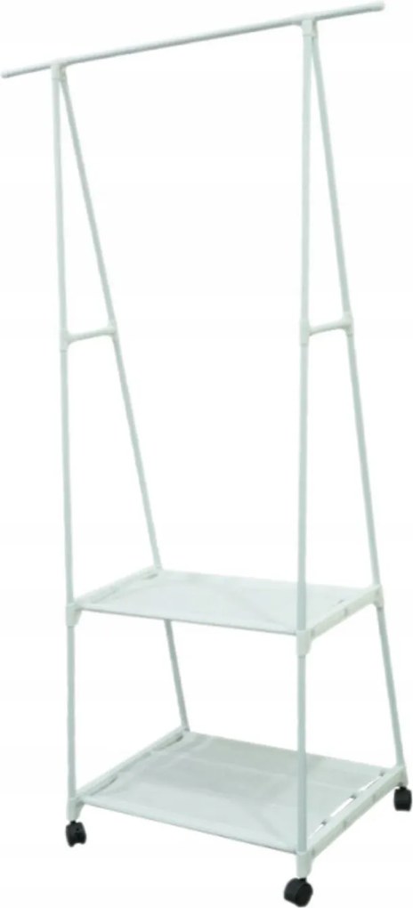 Ruhaakasztó kerekekkel az előszobába ruhaakasztó fehér
