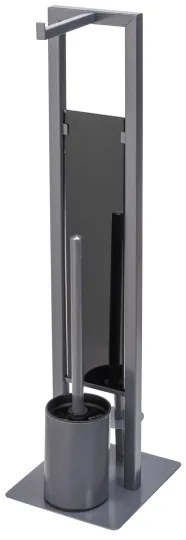 WENKO 25552100 - WC-kefe RIVALTA 18x70 cm szürke/fekete