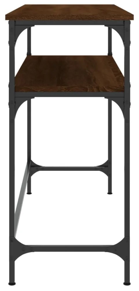 barna tölgyszínű szerelt fa tálalóasztal 100x35,5x75 cm