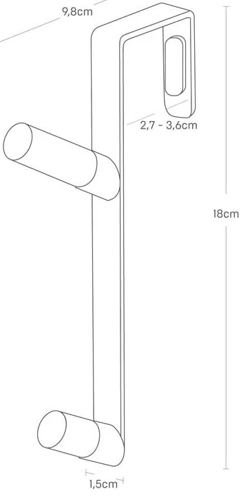 Fekete fém ajtófogas 1,5 cm Tower – YAMAZAKI