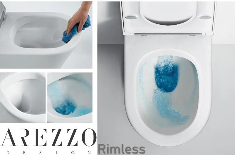 AREZZO design VERMONT álló rimless wc alsó/hátsó kifolyású