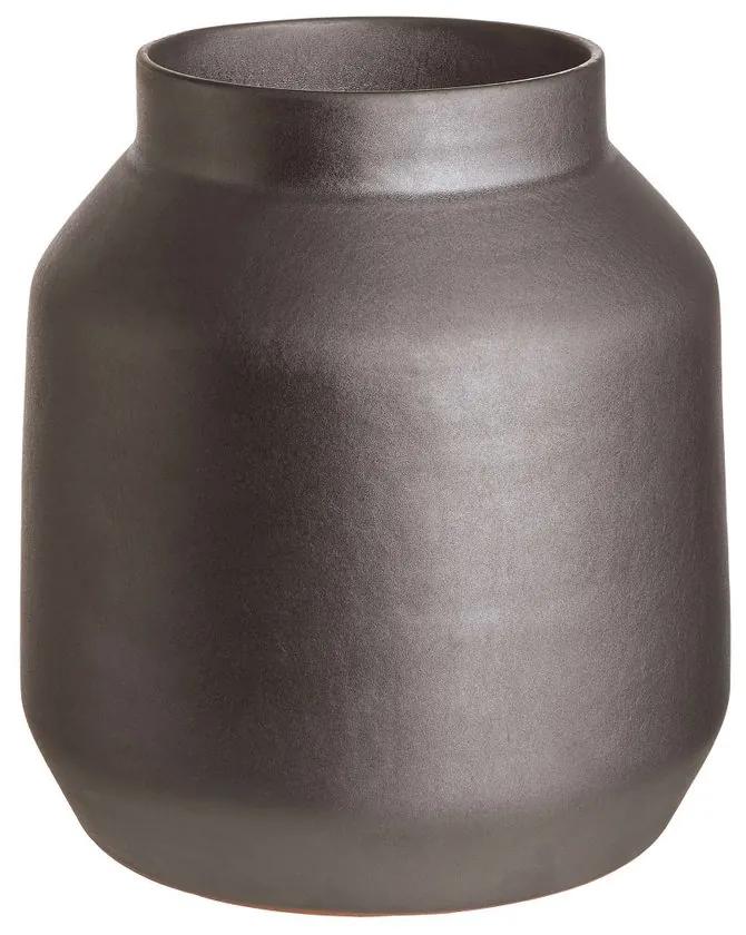 MARTA kerámia váza, fekete-ezüst 25cm