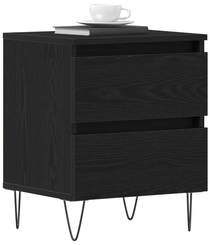 vidaXL Éjjeliszekrény 2 pcs Musta tammi 40 x 35 x 50 cm Faanyag
