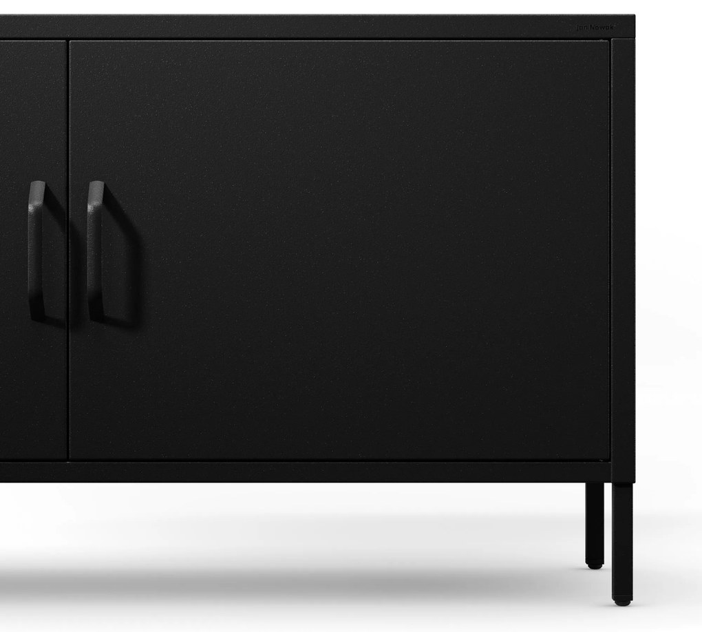 Fém TV-szekrény lábakkal, fekete, 1150x595x400 mm: ROSA Modern