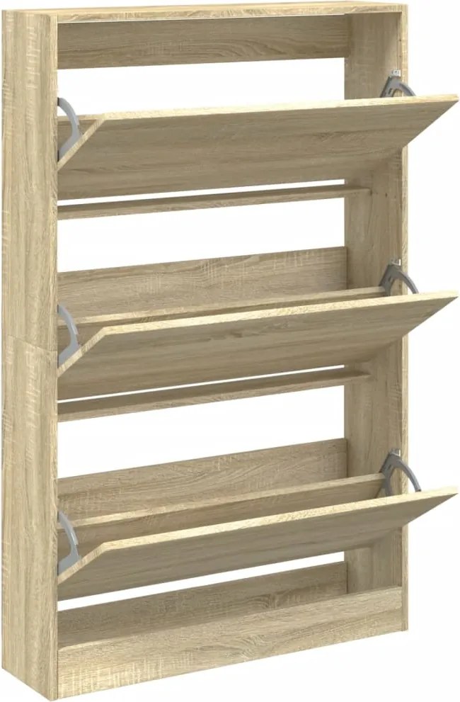 vidaXL sonoma tölgy színű szerelt fa cipőszekrény 80 x 21 x 125,5 cm