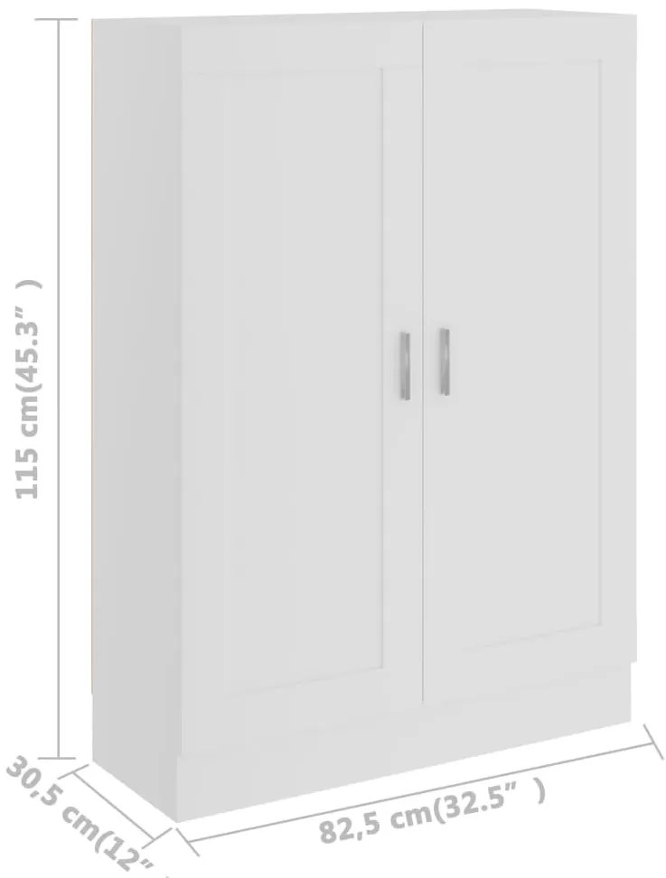 fehér szerelt fa könyvszekrény 82,5 x 30,5 x 115 cm