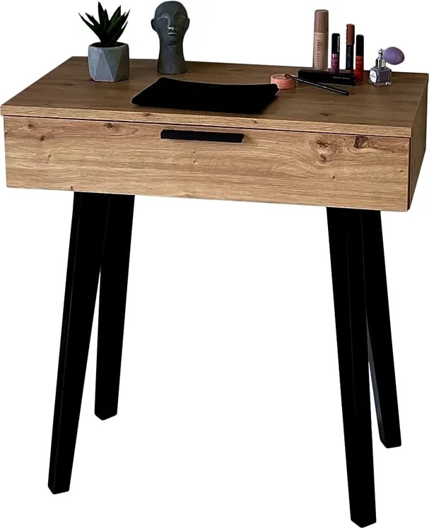 Fésülködőasztal Lena Tölgy Artisan Lábak Fekete 75CM