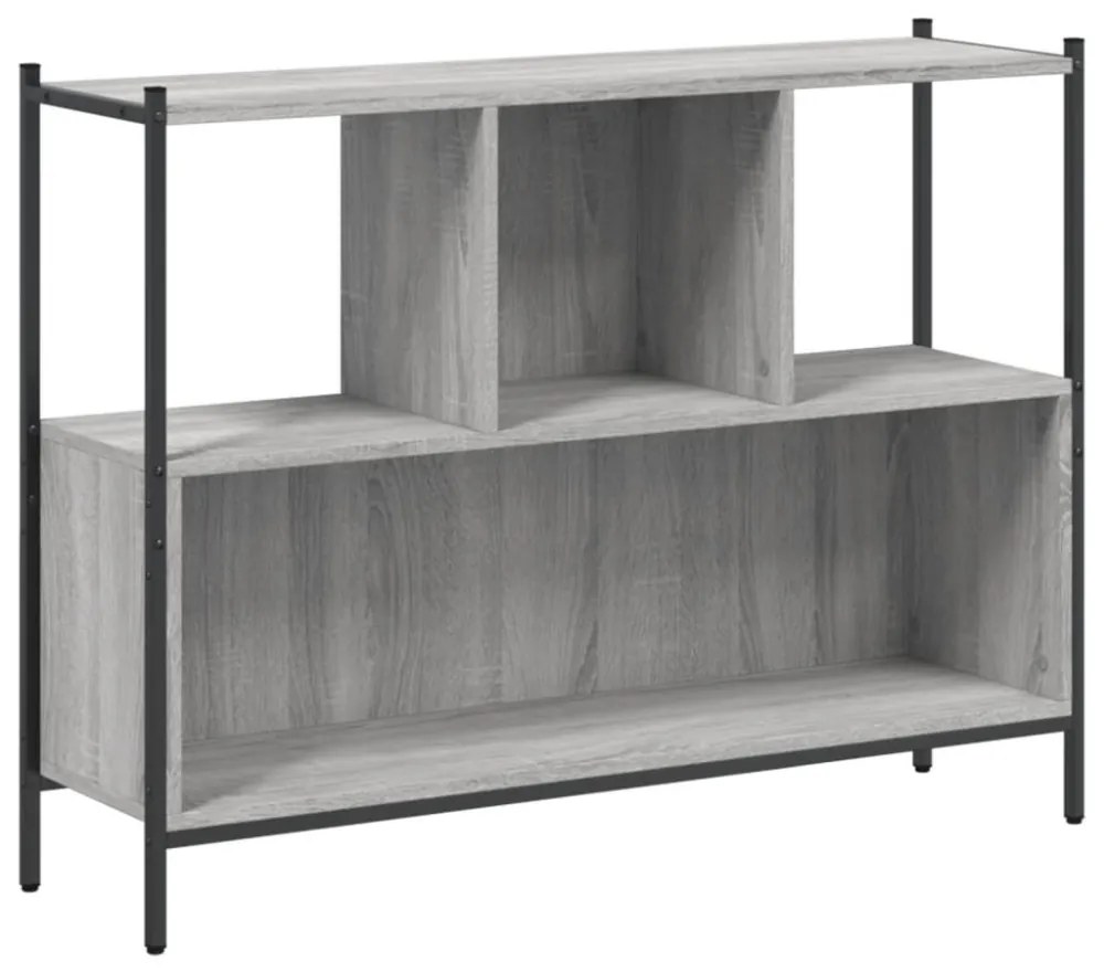 szürke sonoma színű szerelt fa könyvespolc 102x28x77,5 cm