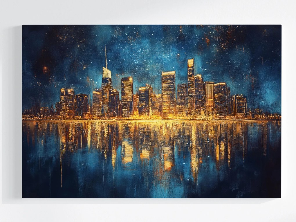 Vászonkép Canvas Panoráma Éjszaka Usa New York Manhattan Fények 60x40
