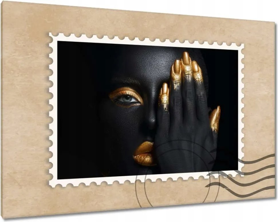 Vászonkép 120x80 Arc az arany tenyér alatt