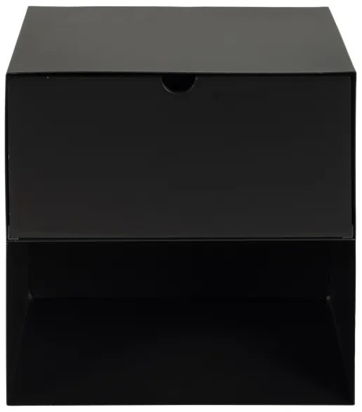 BEKIM fekete falra szerelhető éjjeliszekrény