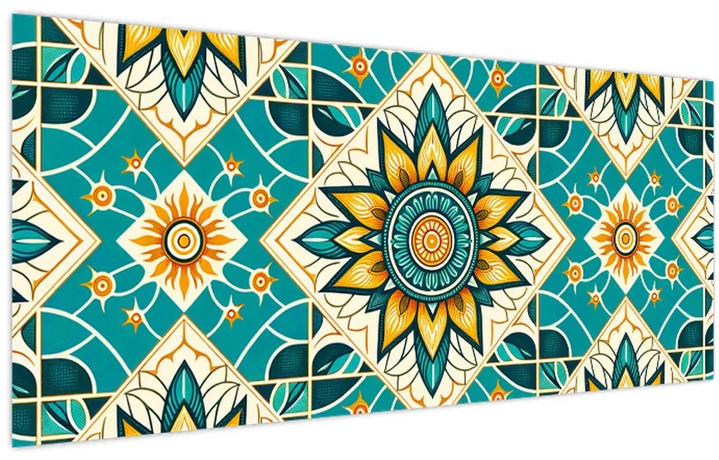 Kép - Türkiz minta (120x50 cm)
