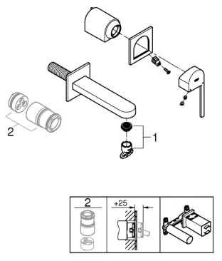 GROHE 29306003 - Mosdócsaptelep PLUS 203 mm fényes króm
