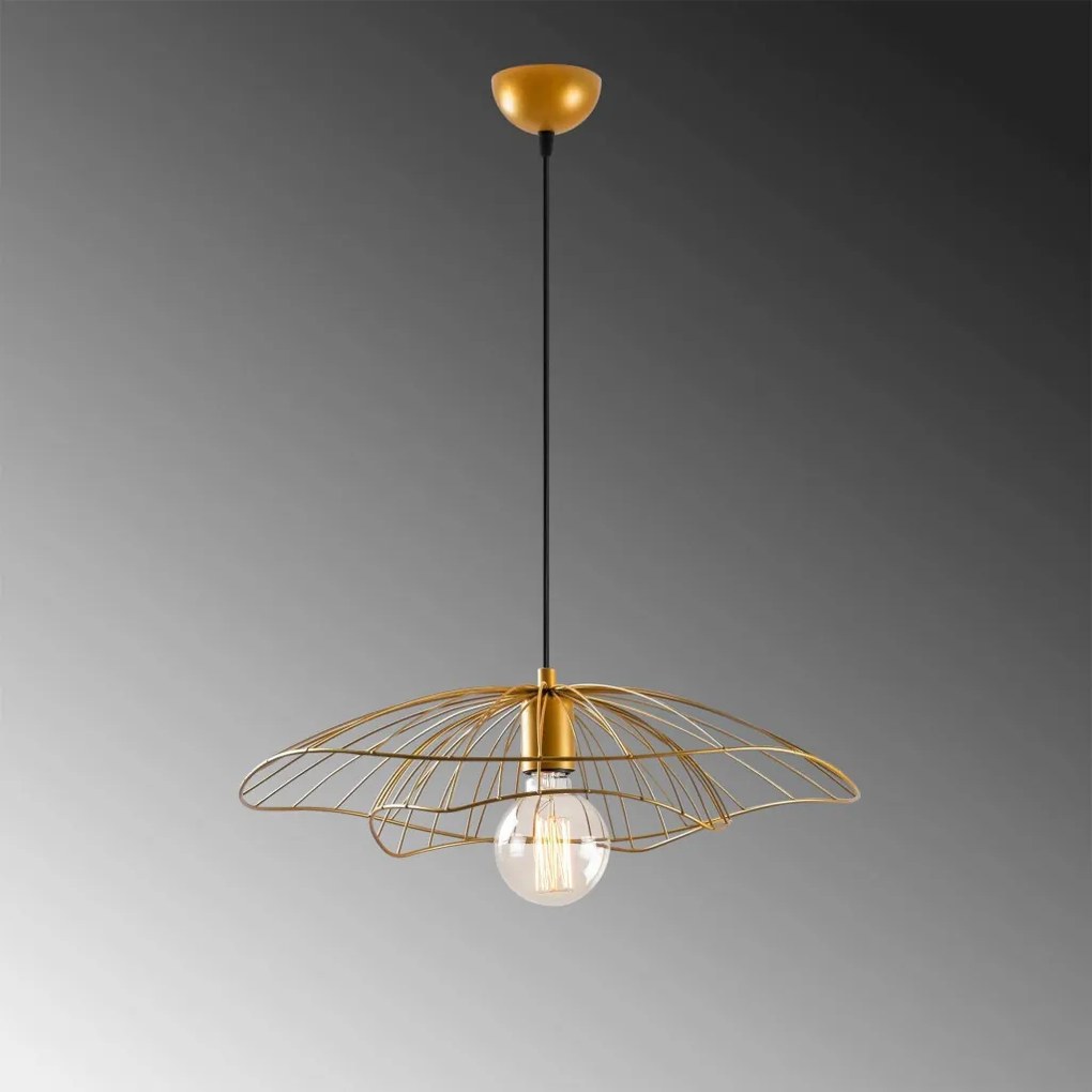 Tel 6502 arany fém függőlámpa, Ø50 cm