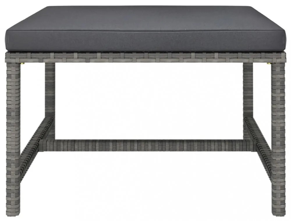 9 részes szürke polyrattan kerti bútorszett párnákkal