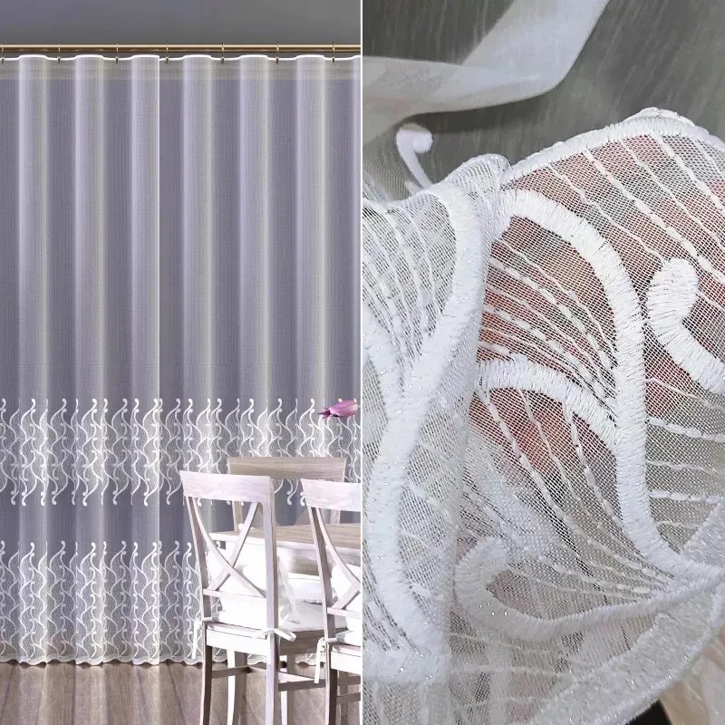 Finom hímzett függöny fehér napellenző Felicia 110x250 cm Akció!