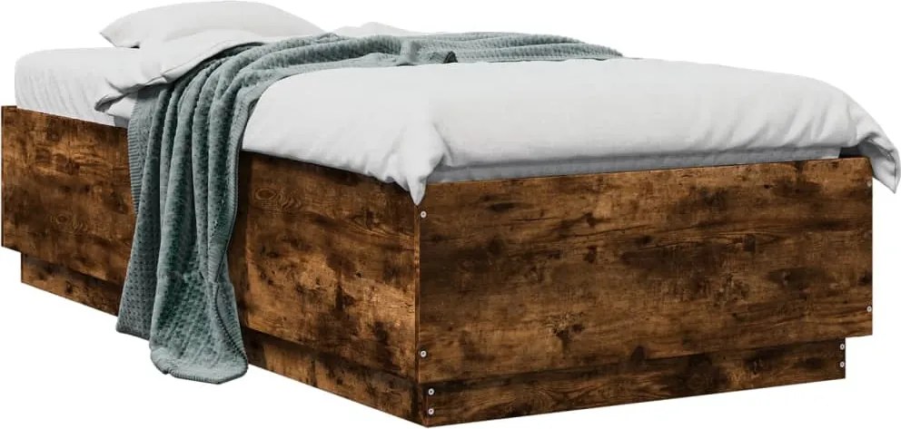 vidaXL füstös tölgy színű szerelt fa ágykeret 75 x 190 cm