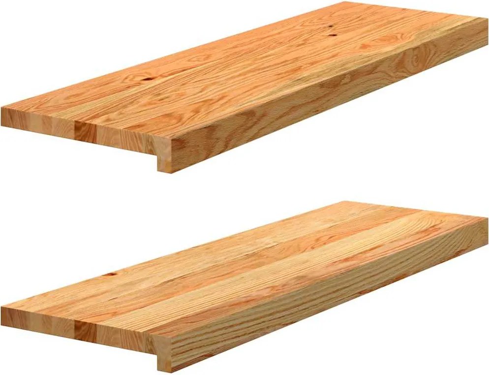 vidaXL 2 db tömör tölgyfa világosbarna lépcsőfokok 80x25x2 cm