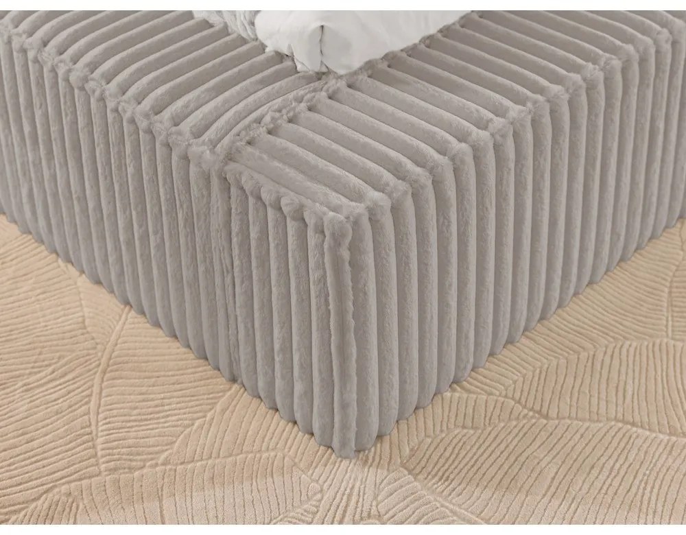 Szürke kárpitozott ágyneműtartós franciaágy ágyráccsal 180x200 cm Cloe – Ropez