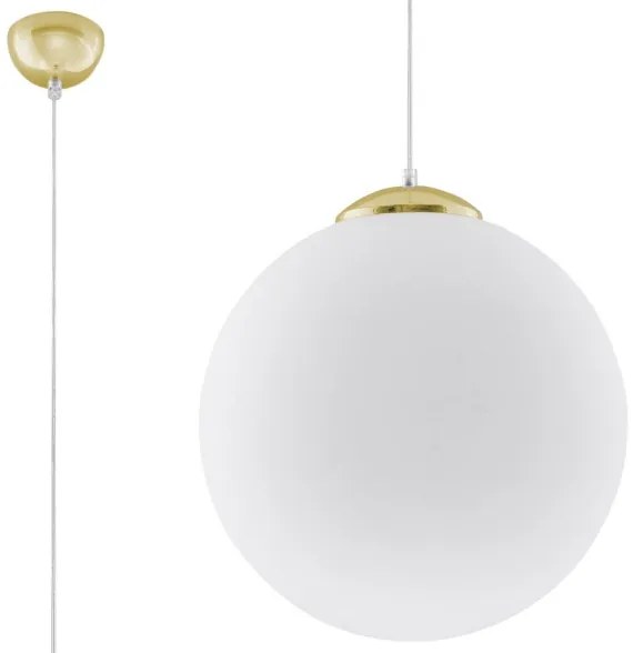 Sollux SL.0717 - TOYA kábelre függesztett csillár 1xE27/60W/230V, Ø 40 cm, fehér/arany