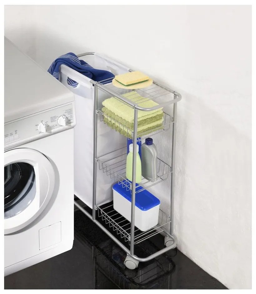 Slim univerzális gurulós polc kosárral, 28 l - Wenko