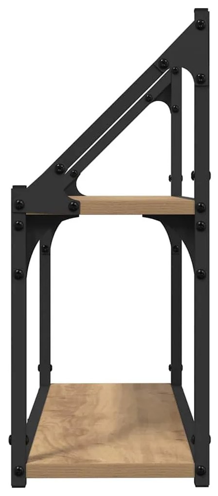 Falpolc polcokkal kézműves tölgy 60 x 21 x 51 cm Faanyag