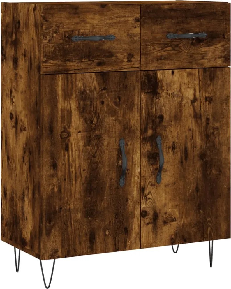 vidaXL füstös tölgy színű szerelt fa tálalószekrény 69,5 x 34 x 90 cm
