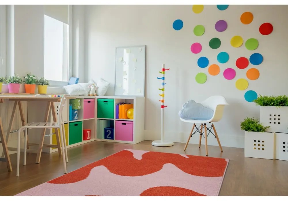 Piros-rózsaszín gyerek szőnyeg 120x170 cm Hugsy Coral – FD