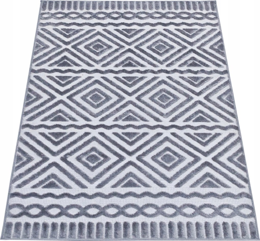 Szőnyeg 200x290 Boho Berber Hálószoba Nappali Szürke Divatos Kétszintes