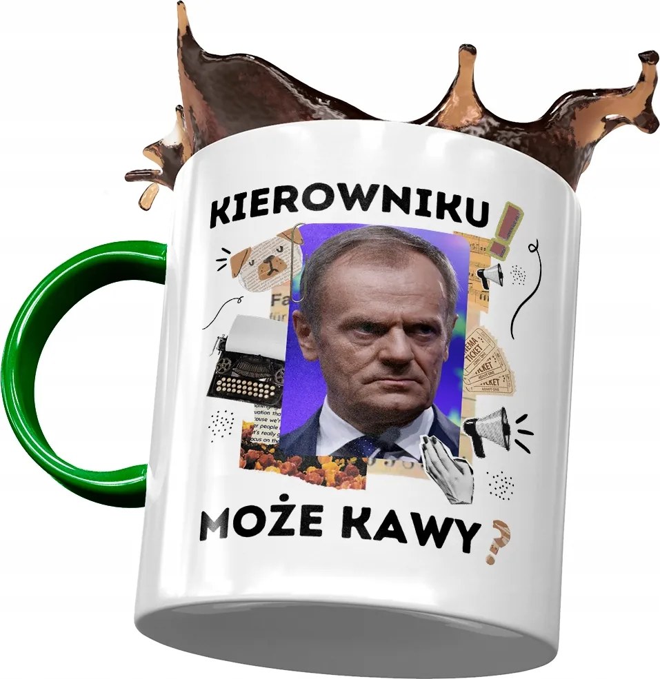 Bögre Zöld Donald Tusk Po Ajándék Platform Nyomtatott Fotóval