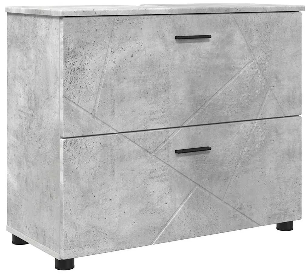 Fürdőszoba bútor szett 2 pcs Beton szürke 76.5 x 35 x 64 cm