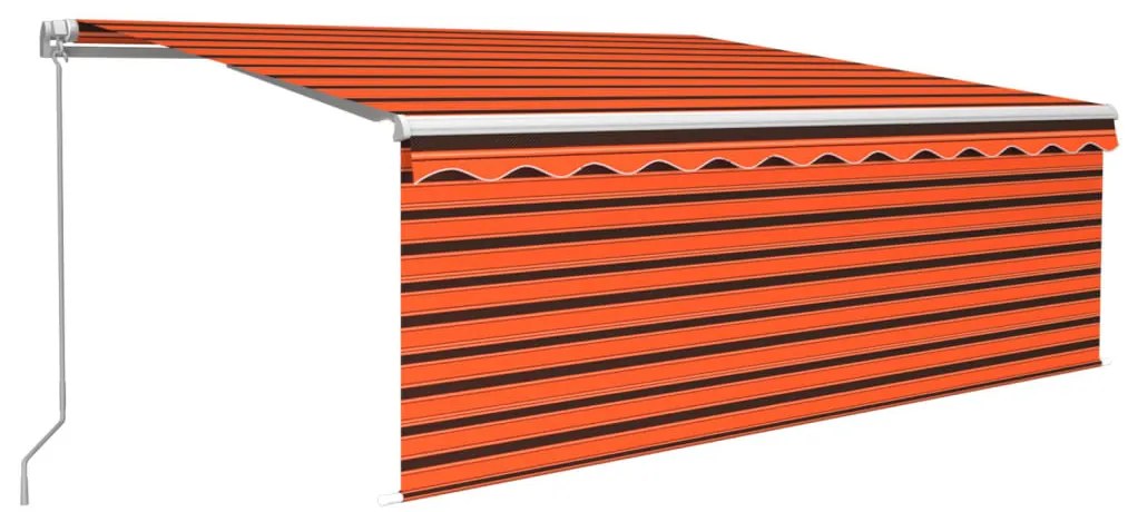 narancs és barna kihúzható napellenző redőnnyel 4,5 x 3 m