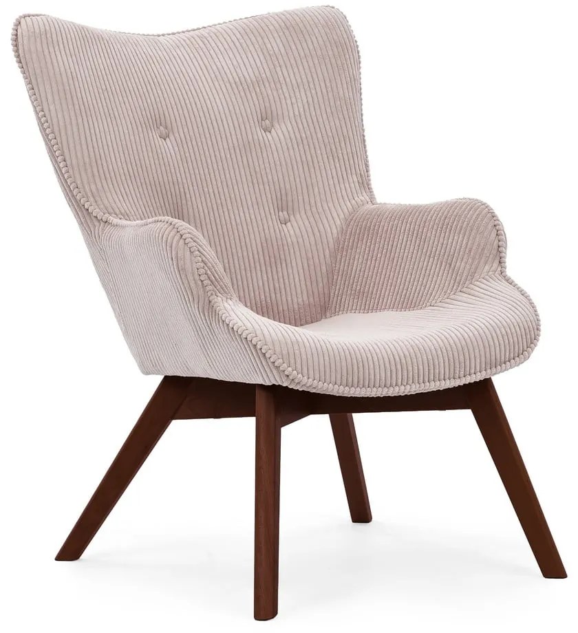 Világos rózsaszín kordbársony fotel Niko – Ropez