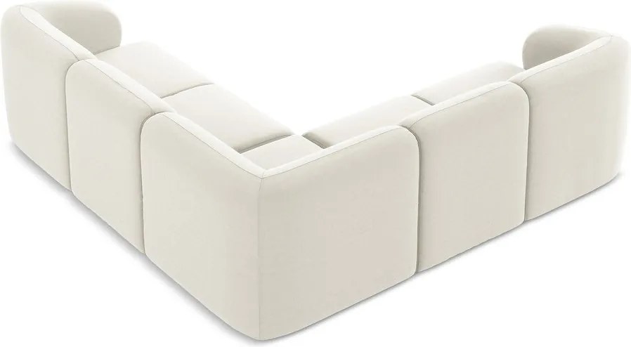 Bézs bársony sarokkanapé Lani – Makamii