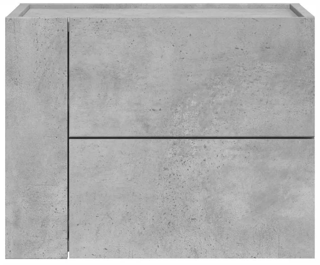 2 db betonszürke falra szerelhető éjjeliszekrény 45x30x35 cm